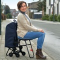 Wenko, Treppensteiger-Einkaufstrolley mit Sitz, Blau