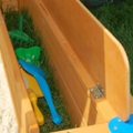 Sandkasten mit absenkbarem Dach