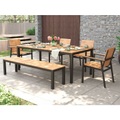 Gartentisch Teakholz massiv, LxBxH 150x100x75 cm