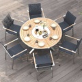 undefined, Gartentisch Edelstahl Teak Premium rund