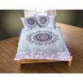 Bettwäsche mit Mandala-Traumfänger Motiv in zarten violett und türkis Tönen