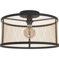 Eglo - Deckenlampe E27 Dellow - Schwarz und Hellbraun