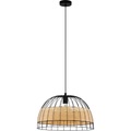 Eglo, EGLO Hängeleuchte »Anwick«, E27, Metallkorb geflochten, Schwarz, Natur, Vintage, Hygge, Boho, 1-flammig