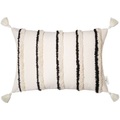 Tom Tailor, TOM TAILOR Kissenhülle »Fluffy Stripe«, (1 St.), mit aufgesetzten, fluffigen Rautenmotiv und Quasten