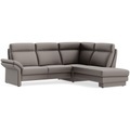 Ecksofa Albula Grau Leder 250 cm 215 cm