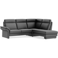Ecksofa Albula Schwarz Leder 250 cm 215 cm