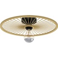EGLO Leominster Deckenlampe mit rundem Holzschirm