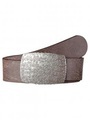 Claudette Silver darkbrown 45mm by BASIC BELTS