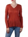 Yaya Jersey VNeck Fabirc Mix Tee rust