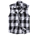 Brandit - Check Shirt Sleeveless white/black