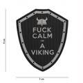 Klettabzeichen Fuck Calm Im A Viking - grau
