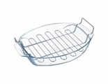 Pyrex Bräter oval mit Einsatz 39x27cm