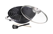 MasterPro Wok Ø28cm mit Deckel, Essstäbchen und Grillrost