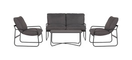 Schou Gartenlounge Theodor Deluxe 4 tlg Schwarz/Grau