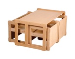 WOOD & LUCK WAL2021-4N multi Tisch + 2 Stühlen und Bank Natur