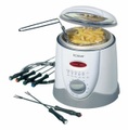 Bomann FFR 1290 Fondue-Fritteuse 840 W mit manueller Temperatureinstellung Weiß, Grau