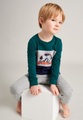 Schiesser, Schlafanzug lang Bündchen Organic Cotton Colour-Blocking Goal dunkelgrün - Fußball 92