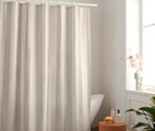 Hochwertiger Textil-Duschvorhang, beige-weiss
