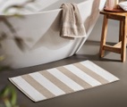 Hochwertiger Duschvorleger, beige-weiss gestreift