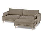 3-Sitzer-Sofa mit Hocker, braun