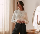 Strickpullover mit Herzmuster