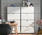 undefined, Highboard Metall »CN3« mit 4 Klappenfächern, weiss