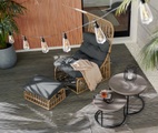 Outdoorsessel mit Dach und herausziehbarem Fussteil