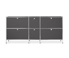 Sideboard Metall »CN3« gross mit 6 Klappenfächern, grau