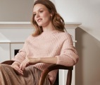 Grobstrickpullover, roséfarben