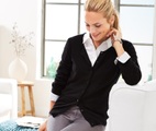 undefined, Cardigan mit Cashmere, schwarz
