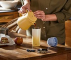 Coffee-to-go-Becher, Gelb-blau