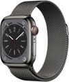 Apple, APPLE Watch Series 8 (GPS + Cellular) 41 mm - Smartwatch (Regular 130 - 200 mm, Edelstahlgeflecht, Graphite Stainless Steel/Graphite Milanese)