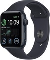 APPLE Watch SE (2. Generation, GPS) 44 mm - Smartwatch (Regular 140 - 210 mm, Fluorelastomer, Midnight Aluminum/Midnight)
