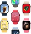 APPLE Watch Series 9 (GPS, Alu) 41 mm - Smartwatch (M/L 150-200 mm, Fluorelastomer, Rosé/Hellrosa)