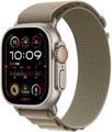 APPLE Ultra 2 (GPS + Cellular, Titan) 49 mm - Smartwatch (S/M 130-180 mm, Nylongewebe (Carbon Neutral), Titan Natur/Blau/Schwarz)