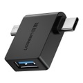 Ugreen, Ugreen Micro USB + USB-C zu USB-A 3.0 Adapter - Schwarz