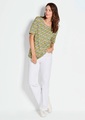 Shirt mit trendigem Druck - grün / gelb / gemustert - Gr. 40 von Goldner Fashion