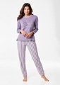Pyjama mit Langarm - flieder / rosé / gemustert - Gr. 52/54 von Goldner Fashion