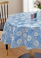 Wachstuch-Tischdecke - blau / geblümt - Gr. Ø 140 cm von Goldner Fashion