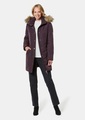 Longjacke mit Kapuze und Fellimitat - bordeaux - Gr. 19 von Goldner Fashion