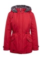 Jacke mit Kapuze und Fellimitat - mohnrot - Gr. 54 von Goldner Fashion
