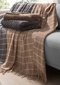 Goldner Fashion, Wohndecke - beige / weiss / kariert - Gr. 0 von Goldner Fashion