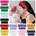 2Pcs/Set Mom & Baby Headbands Mother Baby Turban Mom Daughter Rabbit Ears Hairband Floral Solid Parent-Child Hair Accessories