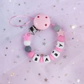 New Baby Personalized Name Handmade Pacifier Clips Holder Chain Silicone Pacifier Chains Five Star Baby Teether Teething Chain
