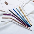 6*215mm Eco-friendly Reusable Metal Straws Set 304 Stainless Steel Drinking Straw Cocktail Party Favor Bar Accessory