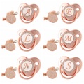 Name Initial Letters Baby Pacifier Newborn Silicone Pacifier Rose Gold Bling Infant Nipple BPA Free Baby Soother Dummy
