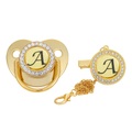 Baby Weaning Pacifier, High-End Diamond Golden Baby Point Diamond Comforting Mouth Gold-Pacifier Newborn Chupeta Attache