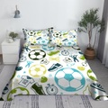 Football Soccer Bed Sheet Set 3D Print Sports Cartoon Bed Flat Sheet With Pillowcase Gifts For Boys Home Textile King Queen Size