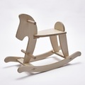 Baby Home INS Wooden Rocking Horse Trumpet Baby Sitting on Horse Children's Toys Birthday Gifts Children's Room Decorati