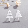 XIYANIKE 925 Sterling Silver Prevent Allergy Christmas Tree Stud Earrings For Women Small Simple Plant Jewelry Christmas Gifts
